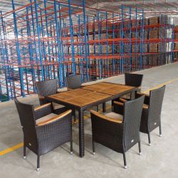 7pc Outdoor Dining Table Patio Furniture Set