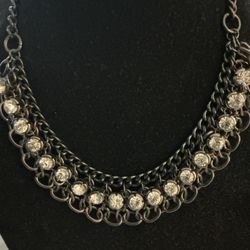 NEW, 3 LADIES SILVER AND BLACK NECKLACES, EXCELLENT QUALITY, BUY ALL THREE , $25.00
