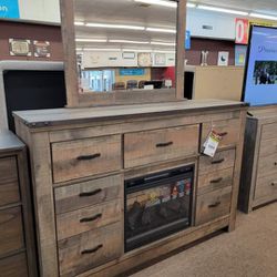 Ashley Trinell Dresser, Mirror and Fireplace Finance and Delivery Available 