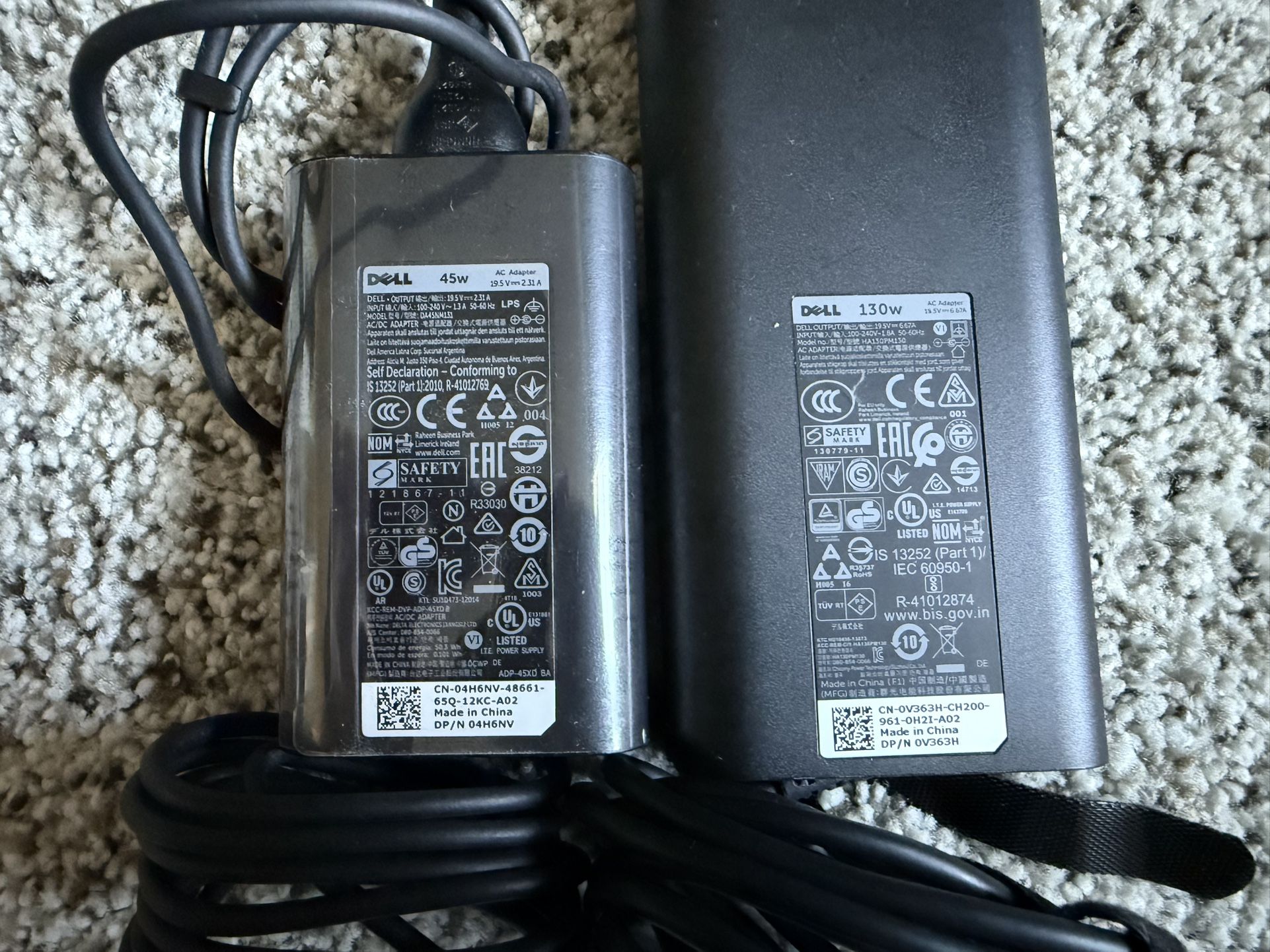 130W 4.5mm Round Tip AC Adapter Laptop Charger Replacement for Dell Laptop Power Adapter Supply