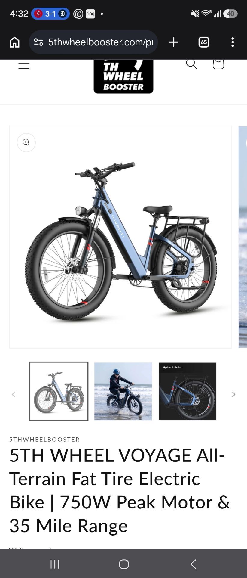 Voyage fat tire electric bike eBike 35 miles range