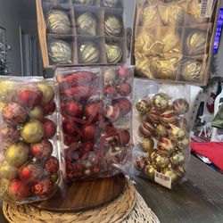 Big bundle  of ornaments all new one huge box  has 103 peace   Two boxes have 9 big ones  on  each box  2 boxes of 30 each box $35 new 