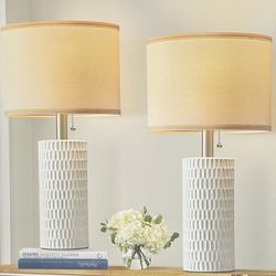Raeketon 20” Table Lamps Set Of 2 White 
