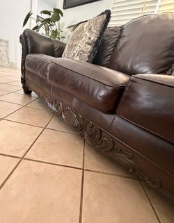 Leather couch set