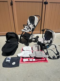Nuna MIXX Next Stroller Travel System + PIPA Aire RX car seat + Bassinet (PBK Droplet)