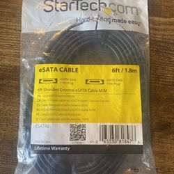PTC 6FT eSATA to eSATA 7-Pin Shielded External Cable Cord Black for Hard Drives 