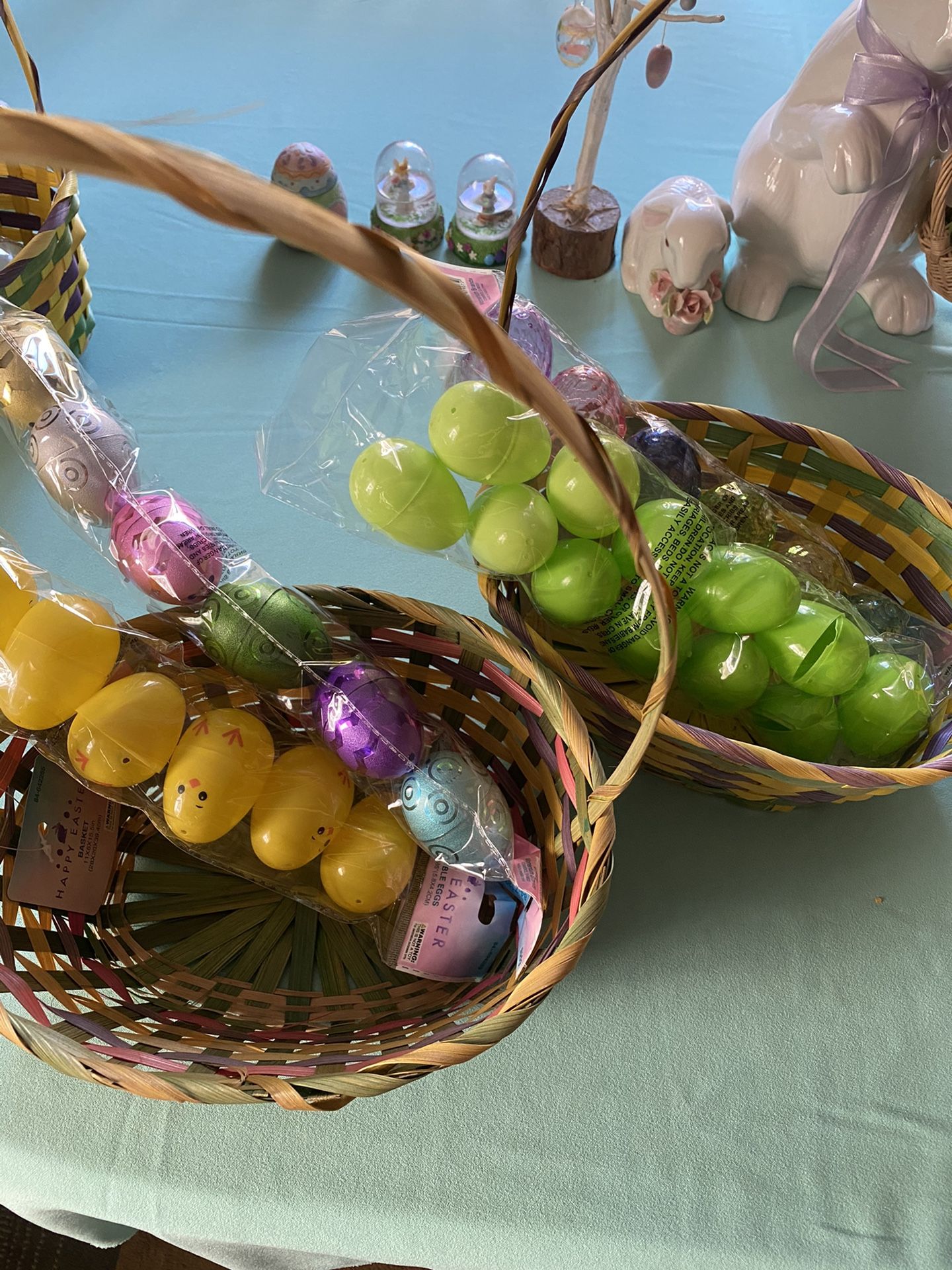 Two Easter Baskets With Eggs Brand New 