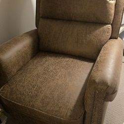Faux Leather Pushback Recliner 