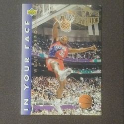 1992-93 Upper Deck Clarence Weatherspoon Philadelphia 76ers Sixers #452 NBA Slam Dunk Championship In Your Face Basketball  Card Vintage Collectible S