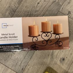 Metal Scroll Candle Holder