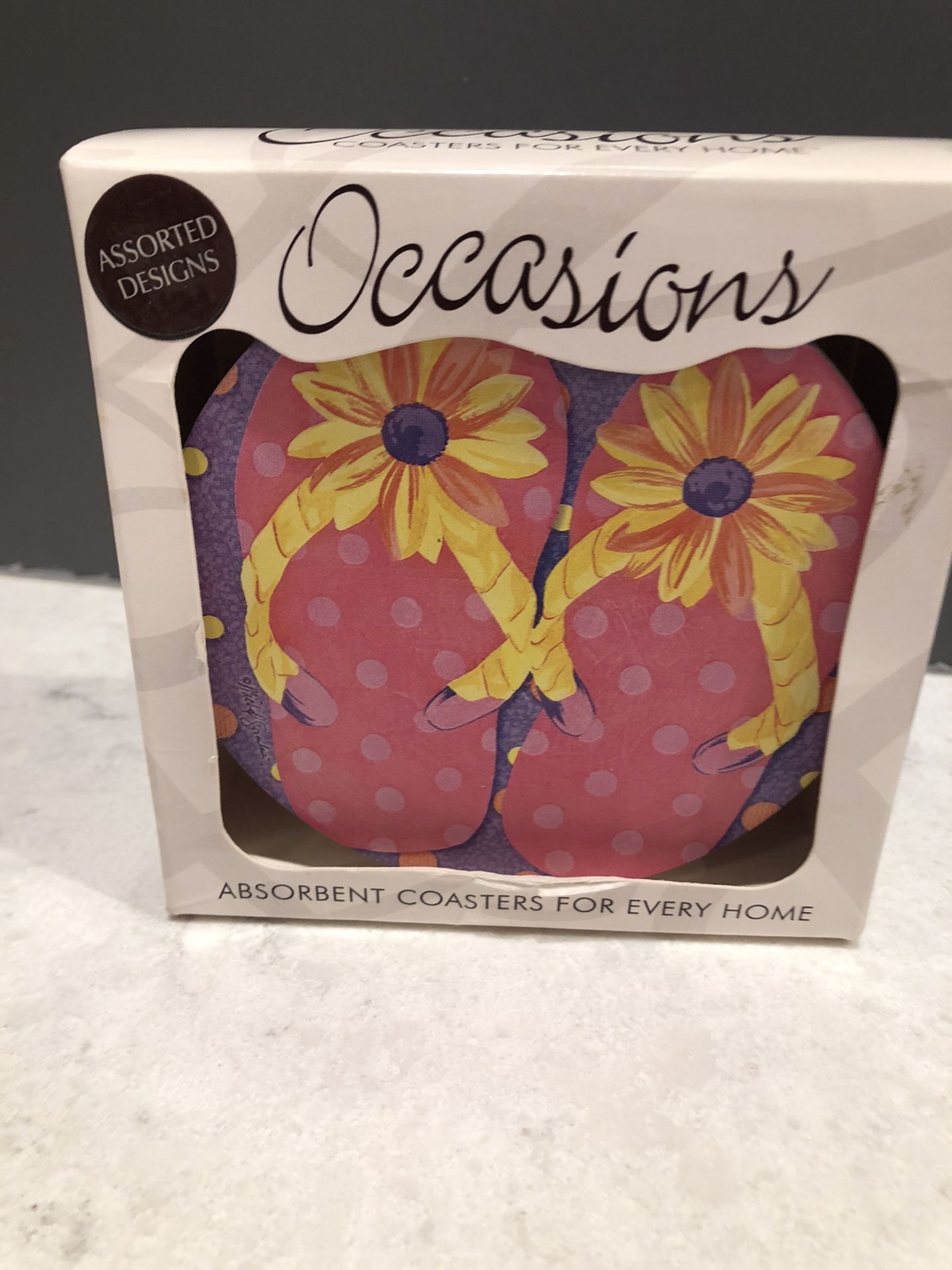 Brand New In Box Set Of 4 Occasions Stone Coasters