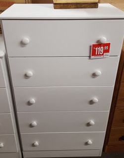 Tall white chest! Other bedroom suite deals here