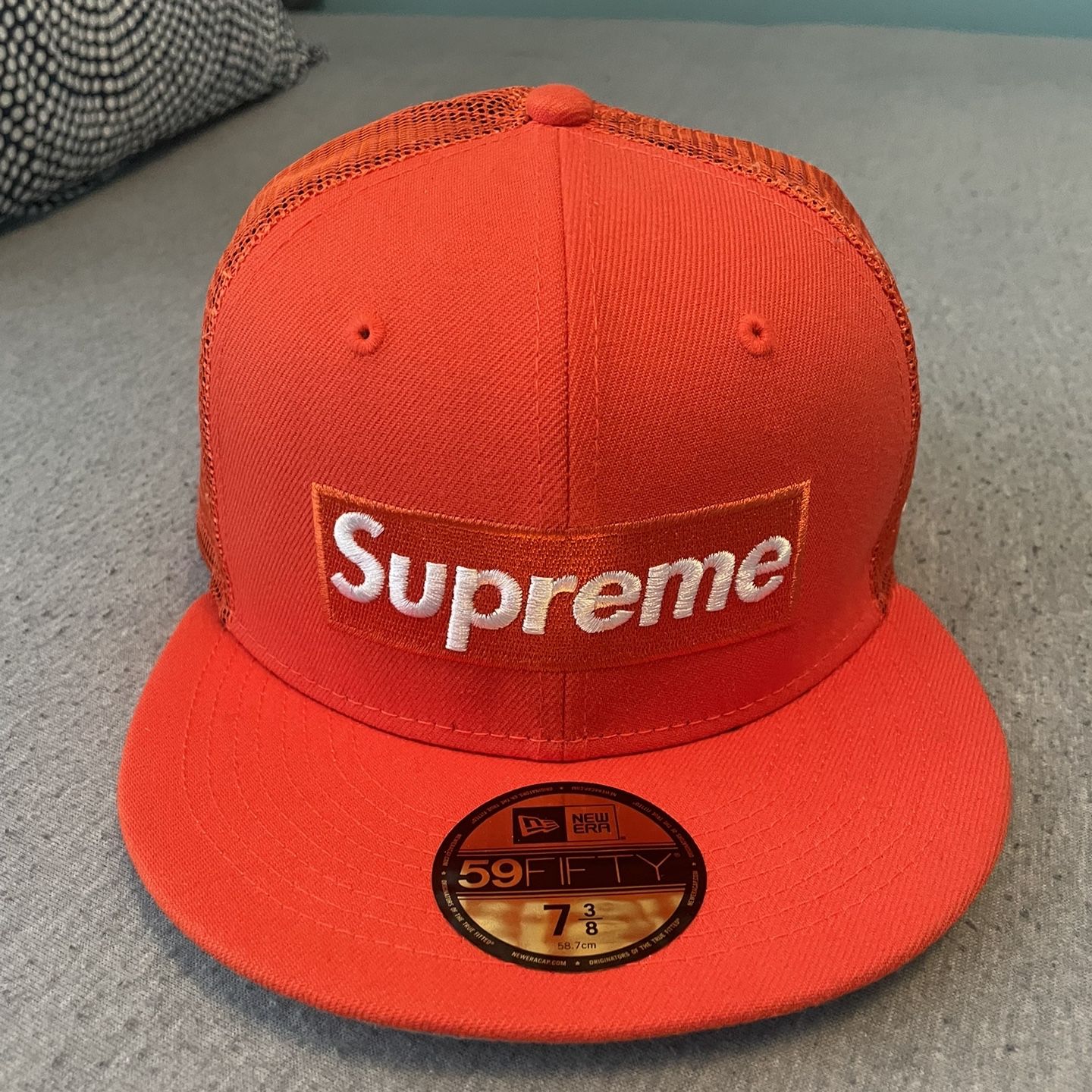 Supreme Box Logo Mesh Back New Era Hat (ss23) Orange in Red