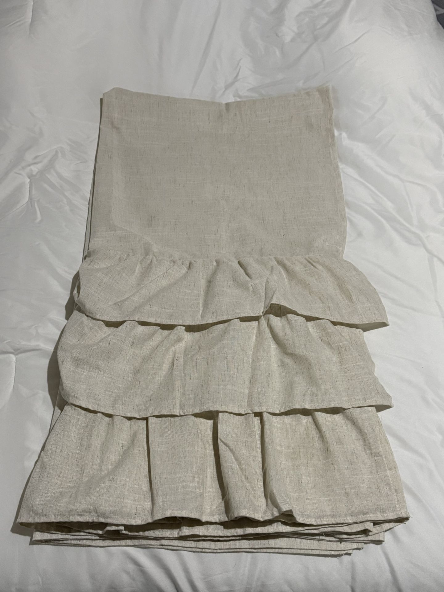 Linen Ruffled Shower Curtain