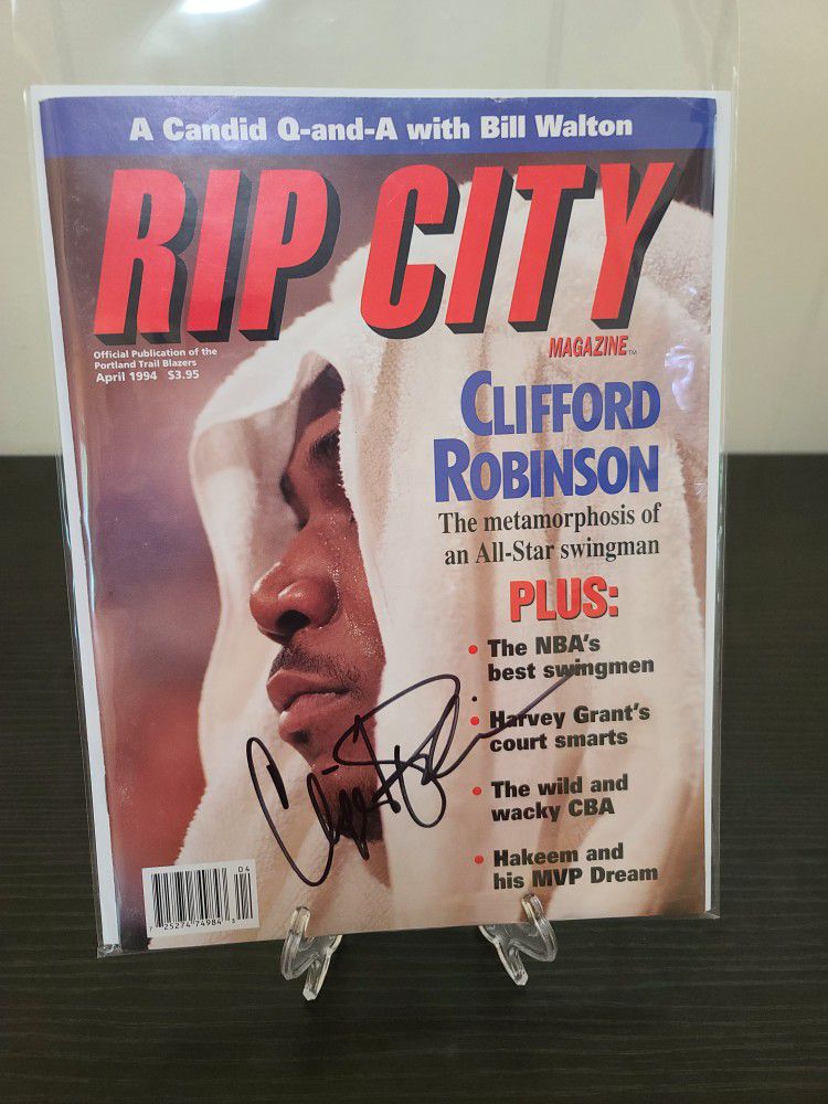 Clifford Robinson Autograph Blazers NBA basketball magazine 