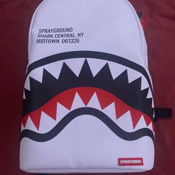 Sprayground Shark Central 2.0 White Backpack