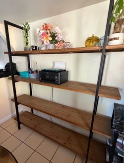 Industrial Wood and Metal Bookshelf