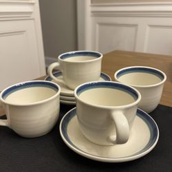 Set of 4 Pfaltzgraff Embers Cup & Saucers Made in USA