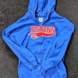 Detroit Pistons Classic Zippered Hoodie/ Sweatshirt 