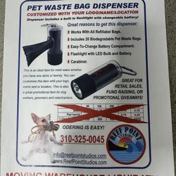 Led Doggie Bag Flashlight With Carabiner 