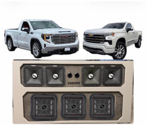 POWERFUL BASS AND VOICE PACKAGE KICKER AUDIO CUSTOM GMC SIERRA CHEVY SILVERADO SINGLE CAB 2019-2026