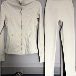 White And Gold Lululemon Set