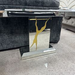 Console Table With Gold Design 