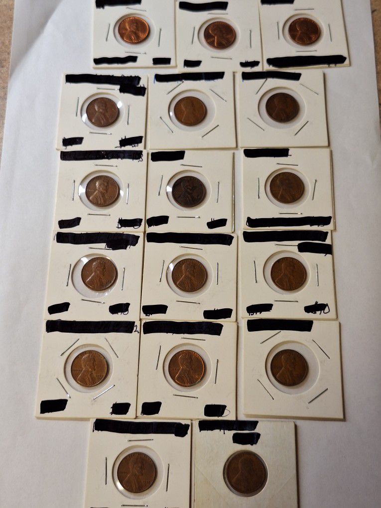 LOT OF 17 WHEAT PENNIES Cents