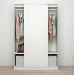 Wardrobe with sliding doors, white,