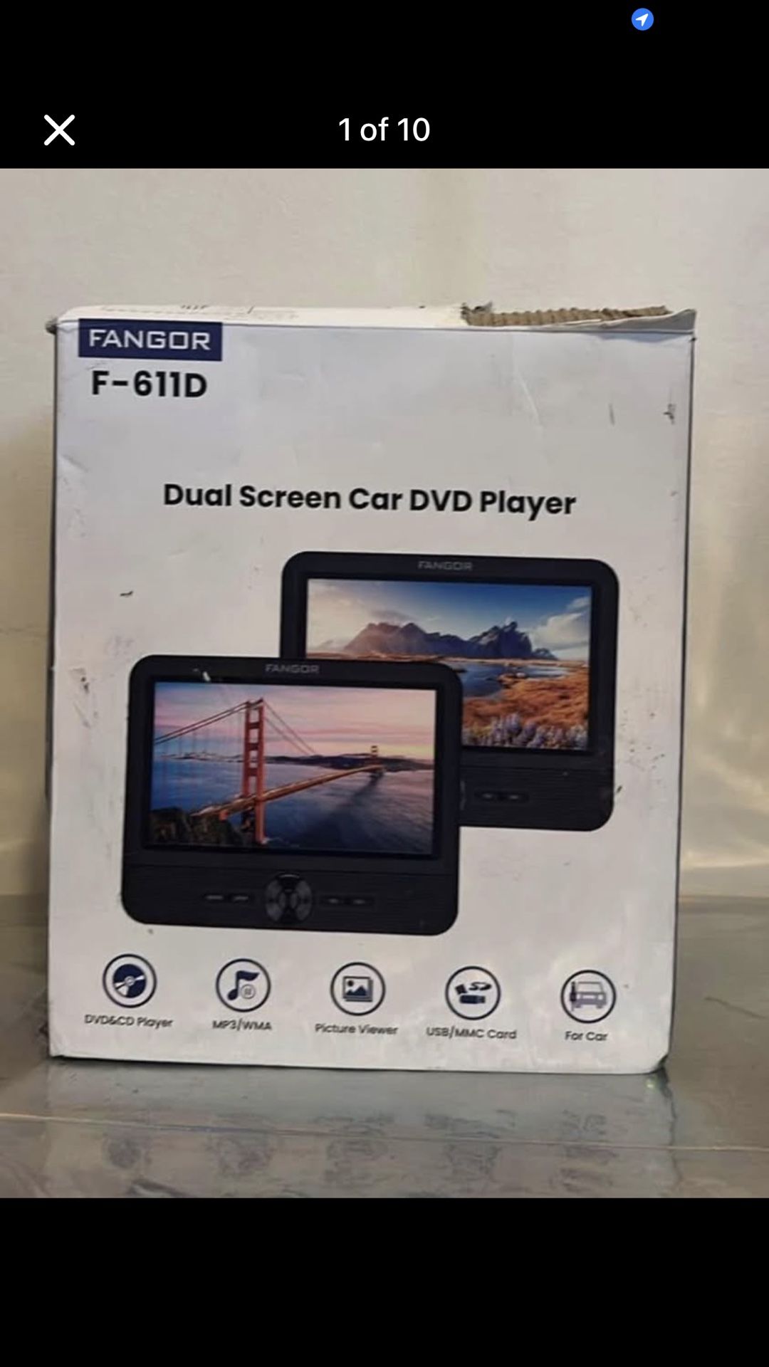 FANGOR 7.5" Portable Dual DVD Player for Car,