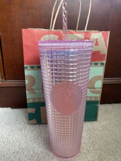 Pink Starbucks studded tumbler