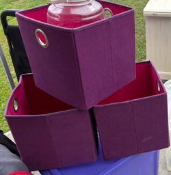 3 Collapsible fabric storage cubes
