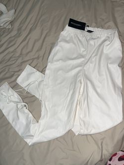 Pretty Little Things Faux Leather Tie Pants 