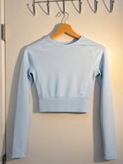 Light blue workout shirt