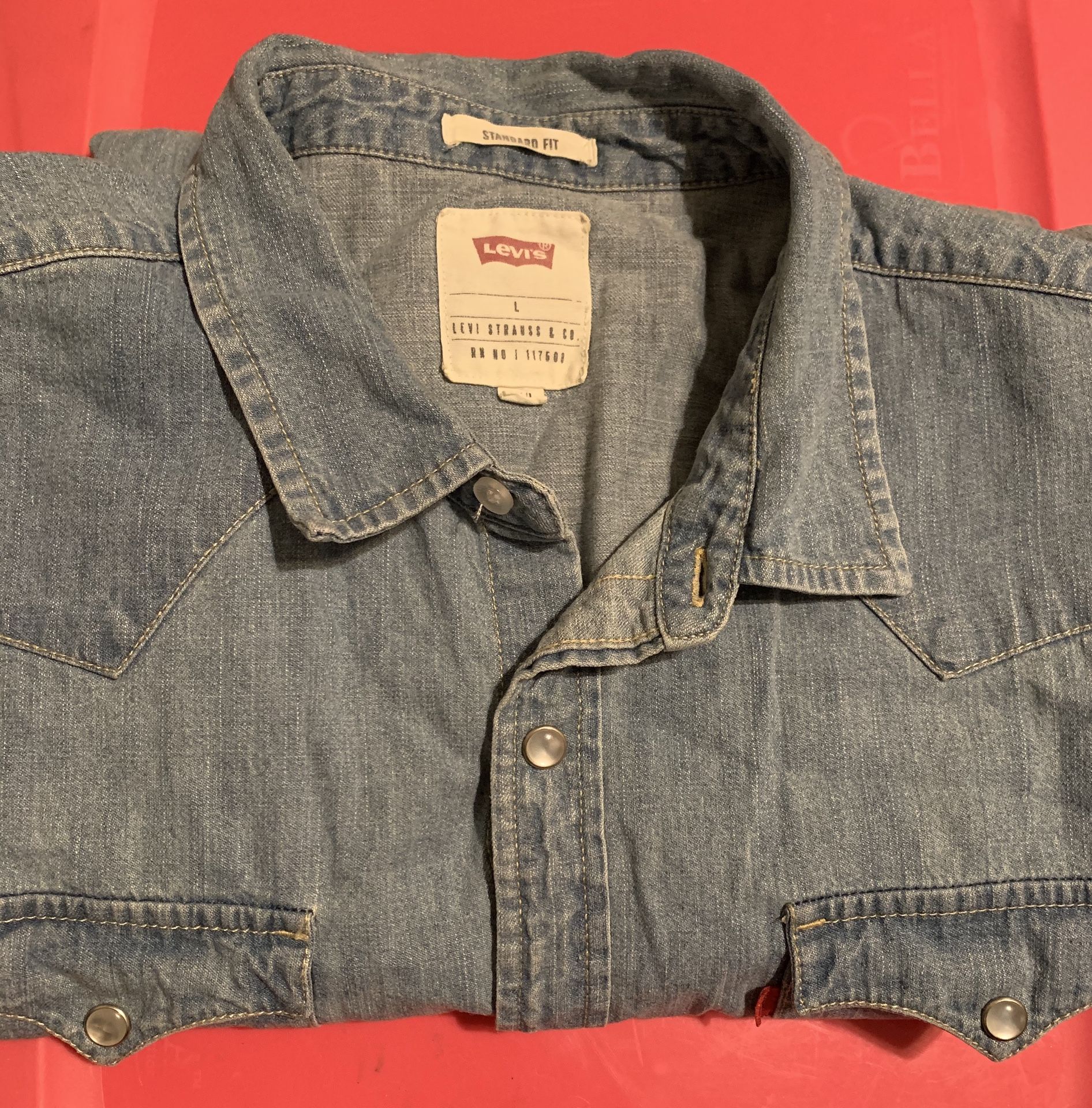 Large Levi Long Sleeve Jean Shirt