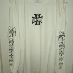 Vintage West Coast Choppers Long Beach CA White Long Sleeve Shirt XL 