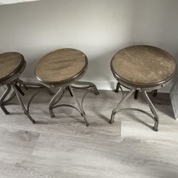 Epley Swivel Adjustable Height Counter Stool with Metal Frame -Set of 3 (20”-25”)