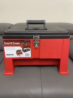Uline Stack-On Step N Store combination tool box and step stool.