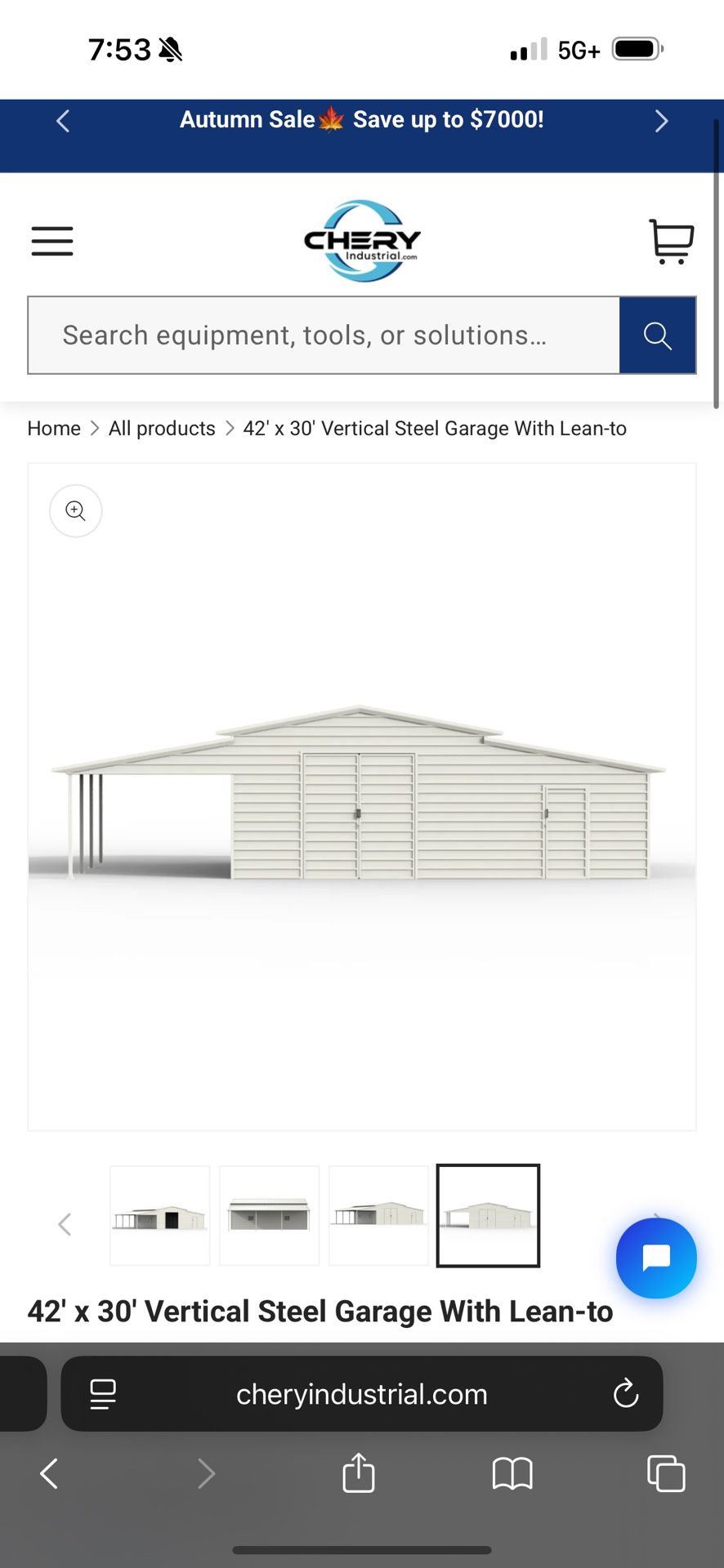 New 42x30 Garage Kit With Carport Attached
