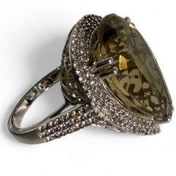 Teardrop Olive Ring W/ diamonds