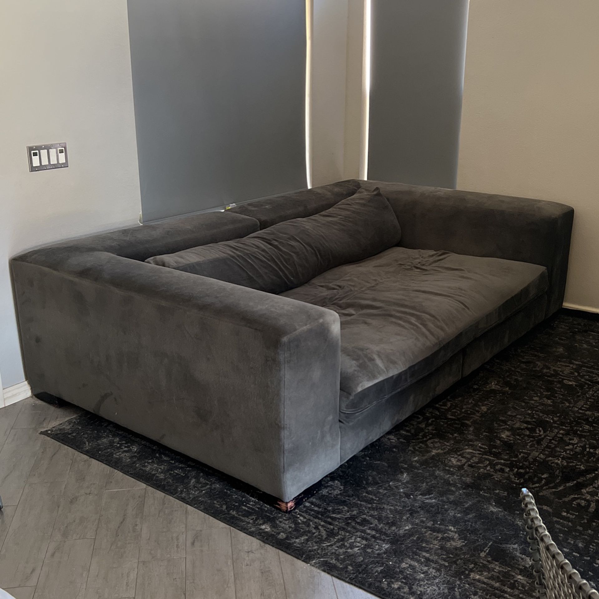Deepset Dark Grey Material Couch