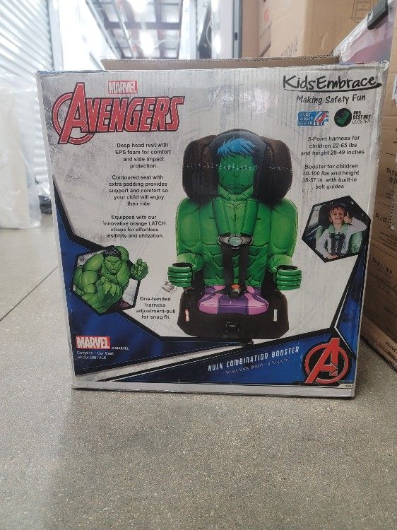 KidsEmbrace Hulk Avengers Harness Booster Car Seat