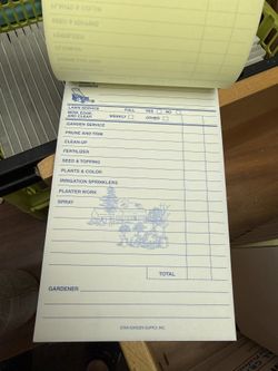 Lawn Work Receipts 
