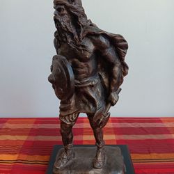 Signed  Sculpture of Viking Warrior Figure