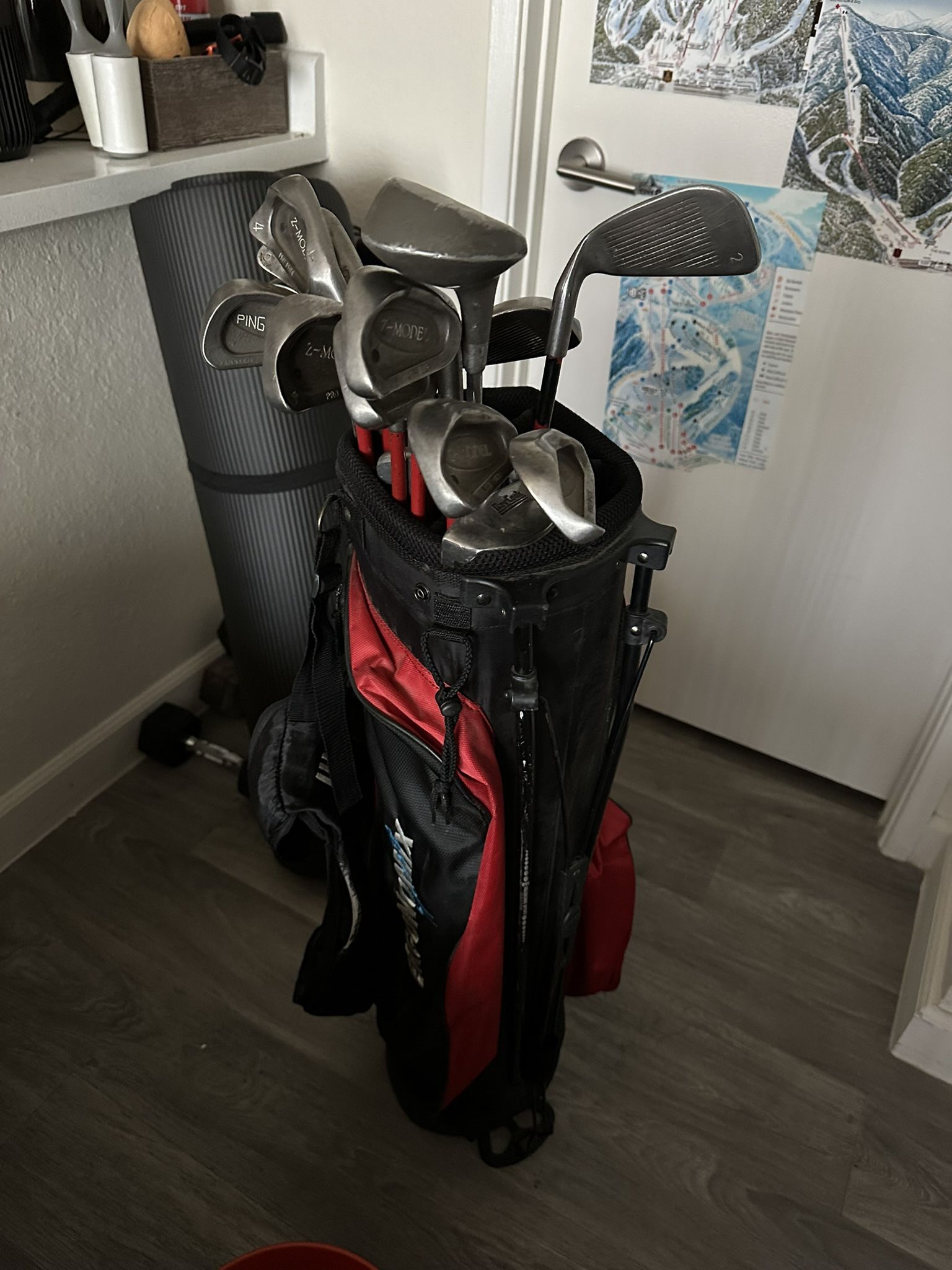 golf clubs with bag