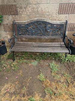 Cast Iron and Wood Garden Bench