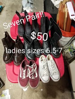 Seven Pair Ladies Shoes Boots ALL 