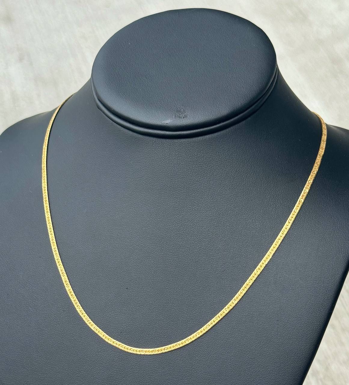 Jewelry 14k solid yellow Cuban herringbone 19.5β Chain necklace 7.10 grams 2.40mm