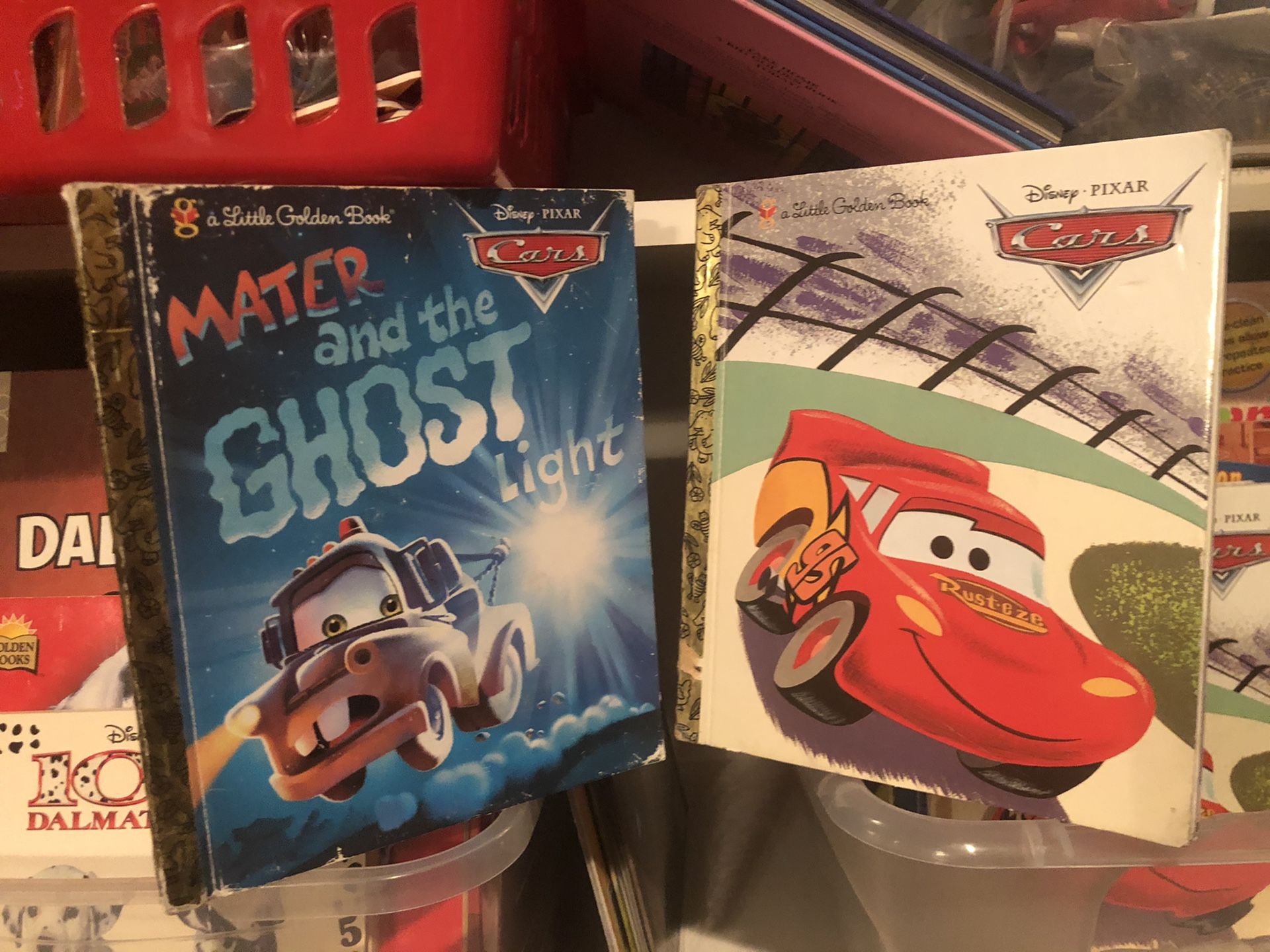Disney Pixar Cars Lightning Mc Queen and Mater children book lot - A Little Golden Book