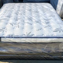 Full Size Set  Mattress 12" Europillowtop And Orthopedic Brand New 